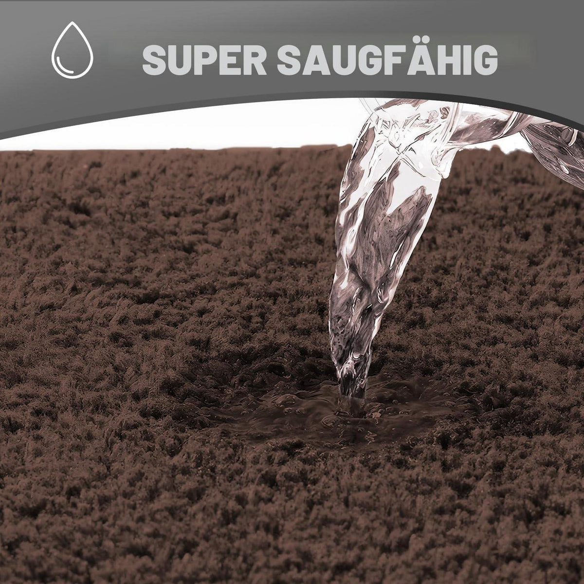 Super saugfähige Mikrofaser Badematte 50x80 cm Kaffeebraun
