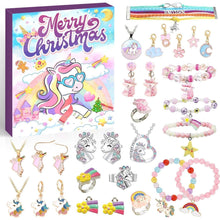 Adventskalender Mädchen 2024 Einhorn Schmuck 24 Tage