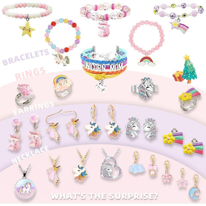 Adventskalender Mädchen 2024 Einhorn Schmuck 24 Tage