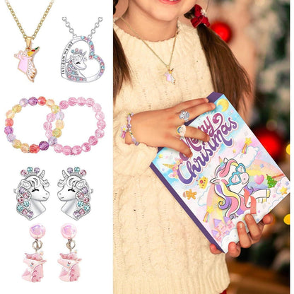 Adventskalender Mädchen 2024 Einhorn Schmuck 24 Tage