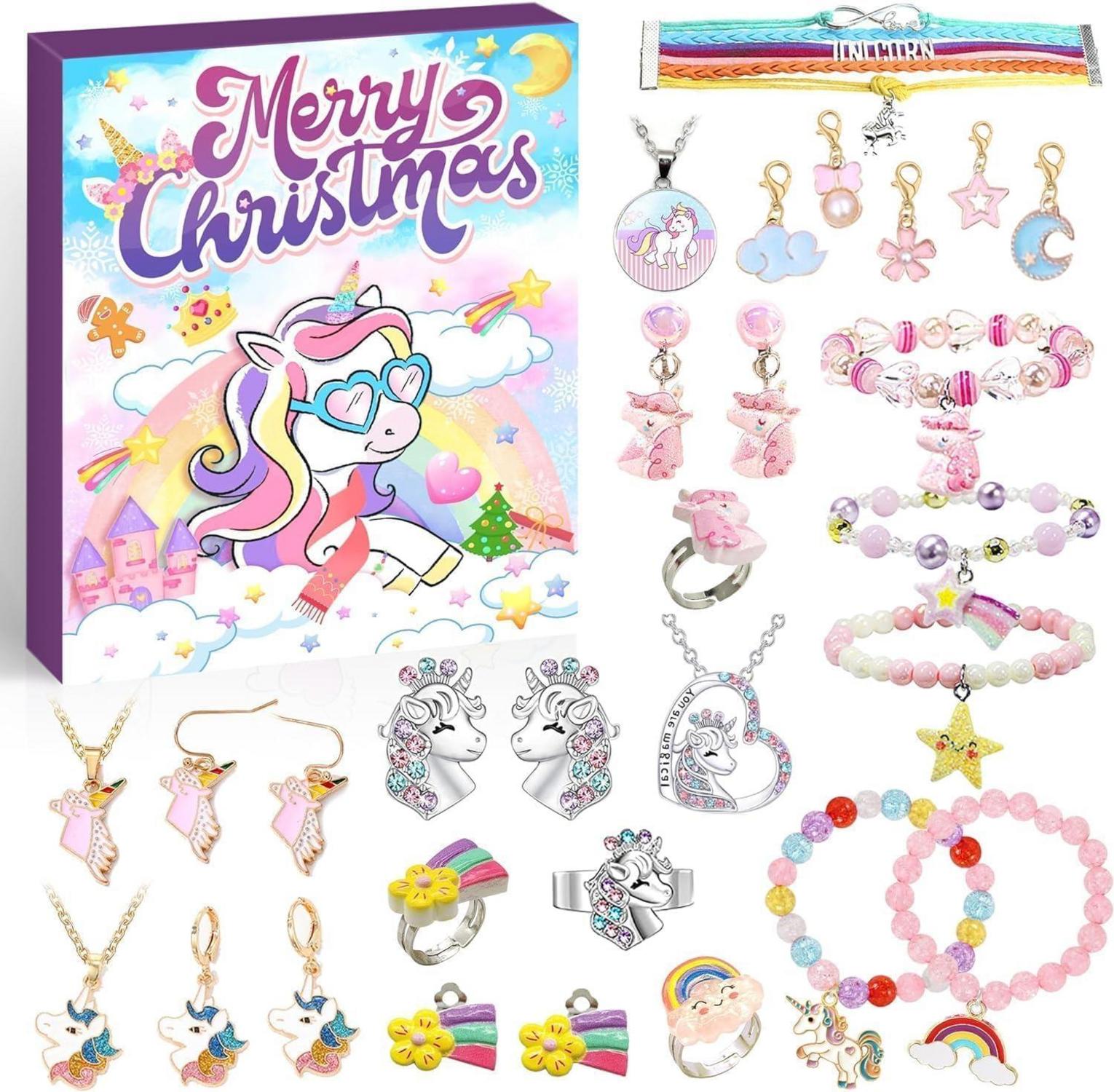 Adventskalender Mädchen Einhorn Schmuck Weihnachts Countdown