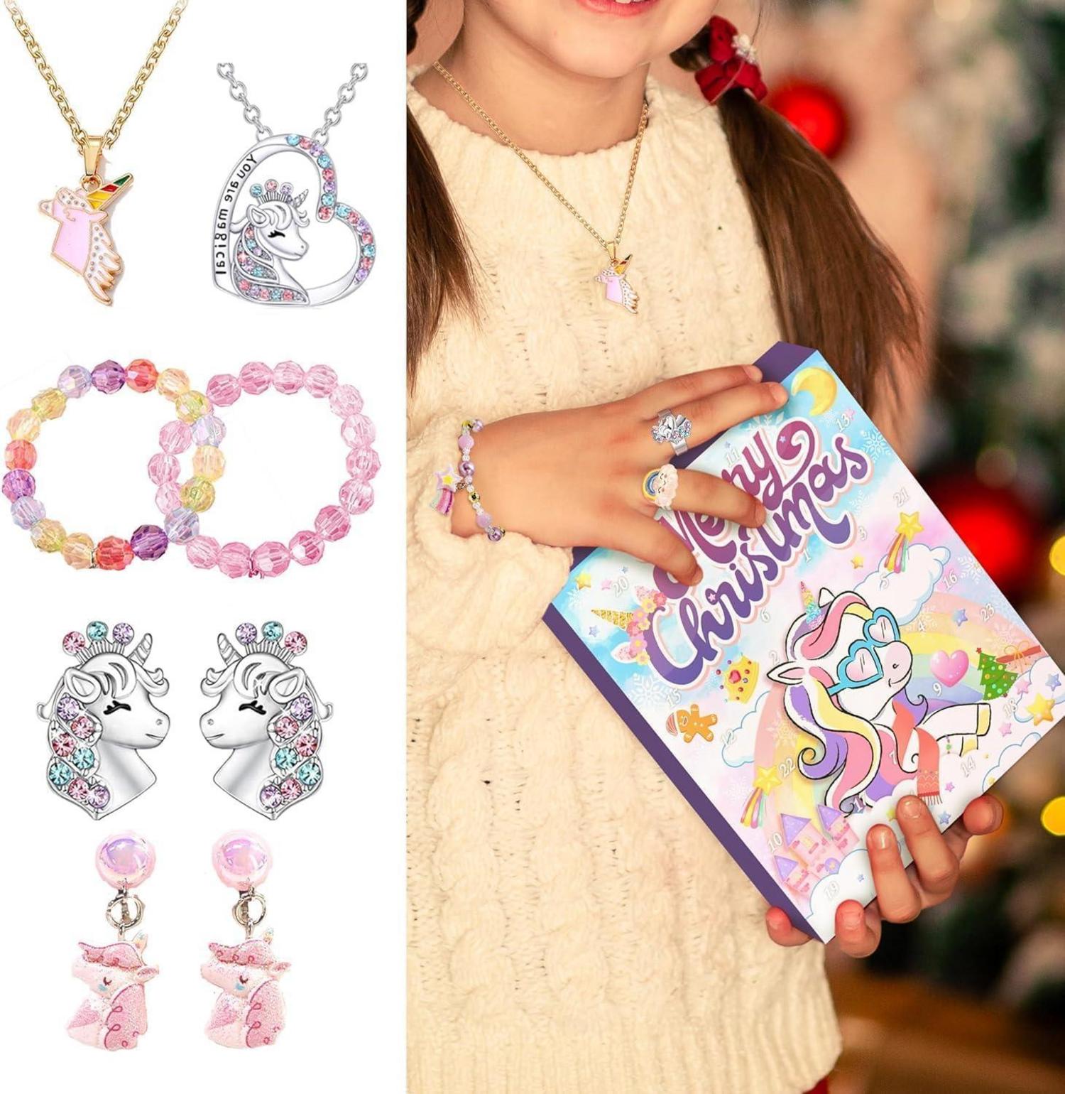 Adventskalender Mädchen Einhorn Schmuck Weihnachts Countdown 2024