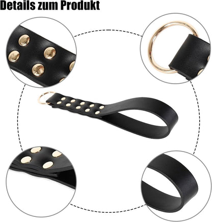 Leder Paddel Peitsche mit Federkitzler BDSM Spielzeug