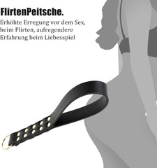 BDSMAGE Leder Paddel Sex SM mit Federkitzler und Peitsche, erotisches BDSM Spielzeug
