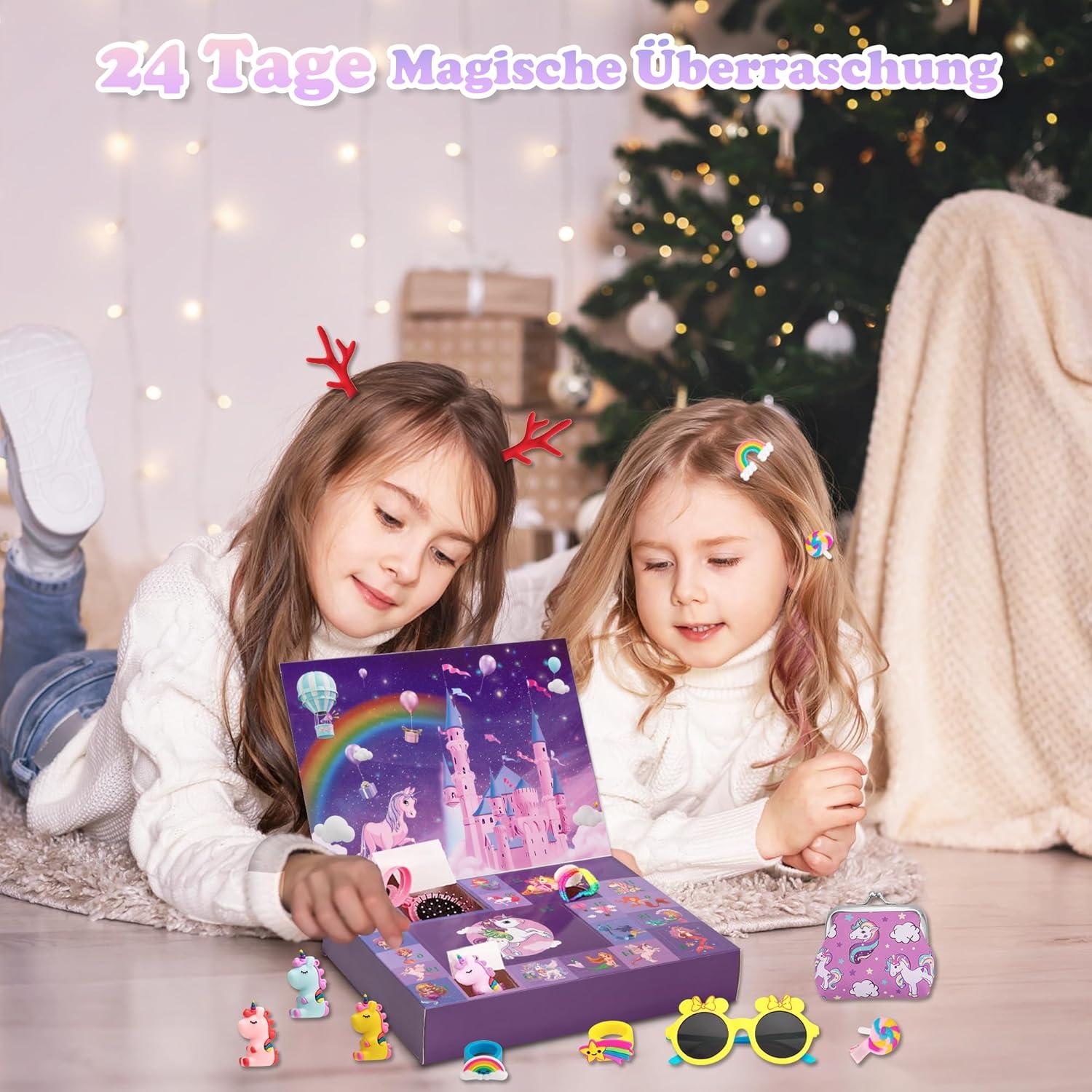 Mädchen Adventskalender 2024 Haarschmuck Armbänder Geldbörse
