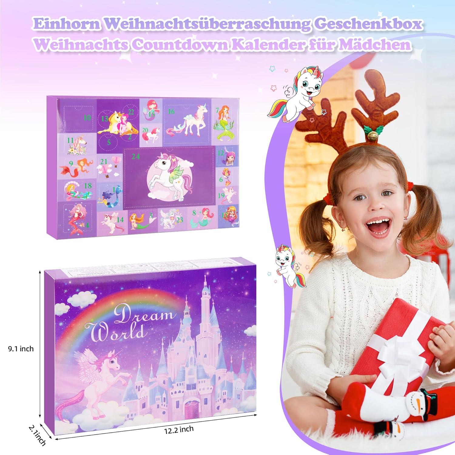 Mädchen Adventskalender 2024 Haarschmuck Armbänder Geldbörse