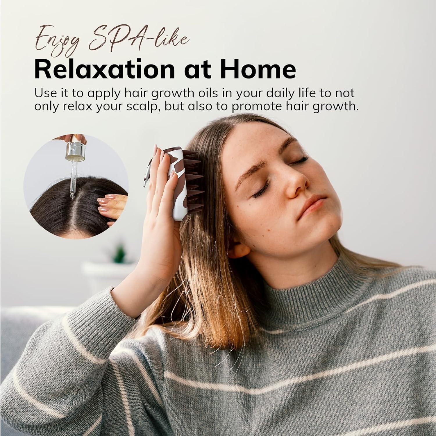 Kopfhaut Massagebürste mit Kuhdruck für Peeling & Haarwachstum