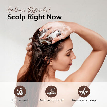 Kopfhaut Massagebürste Kuhdruck Shampoo Bürste für Peeling