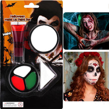 Halloween Spezialeffekt Make-up Set Weiß Grün Rot Kit Halloween