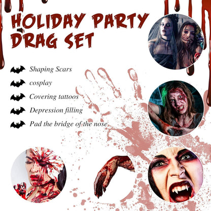 Halloween Schminke Set Weiß Grün Rot SFX Kunstblut Kit