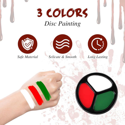 Halloween Spezialeffekt Make-up Set Weiß Grün Rot Kit Halloween