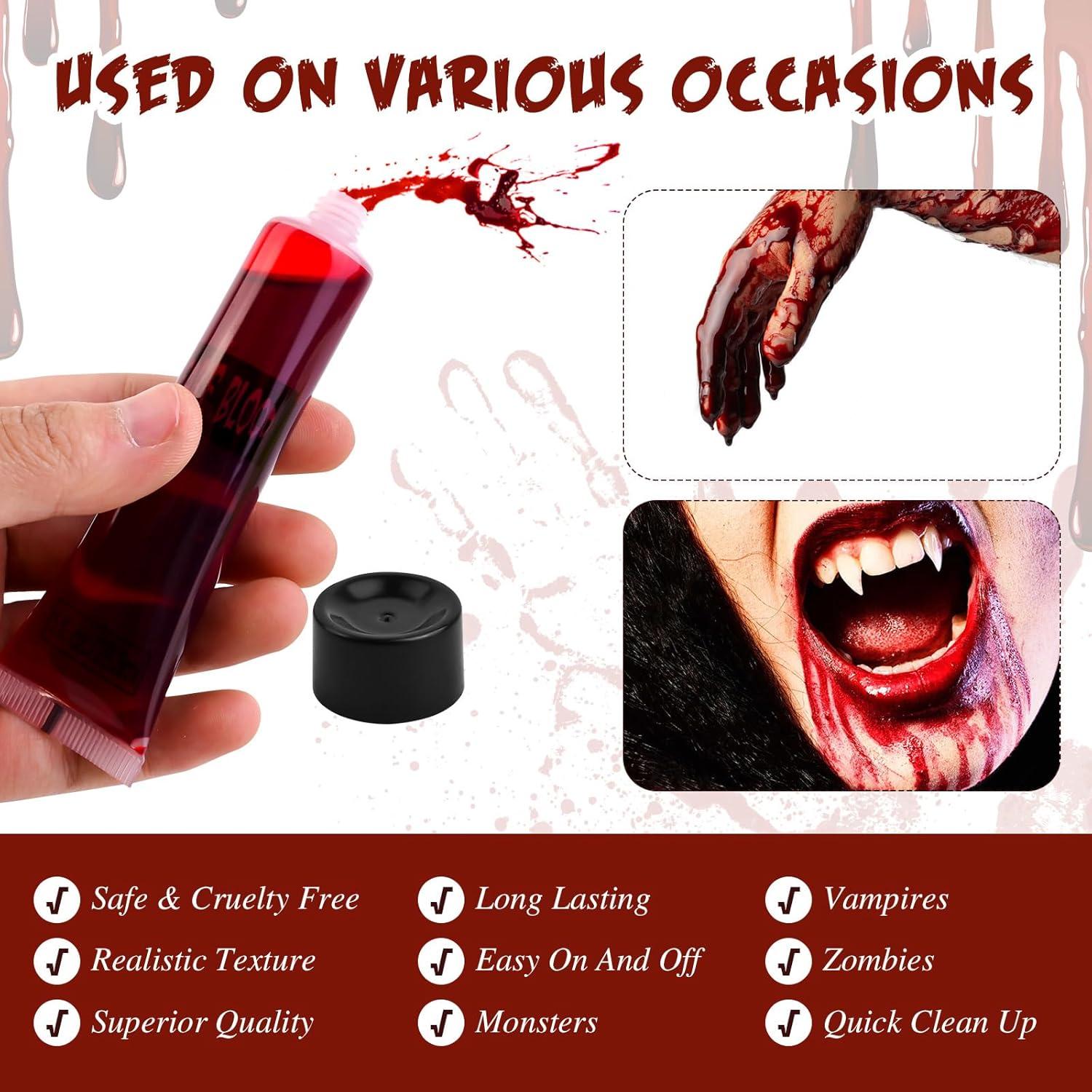 Halloween Schminke Set Weiß Grün Rot Gesichtsfarbe SFX Schminke Kit Kunstblut Karnevalssc​hminke