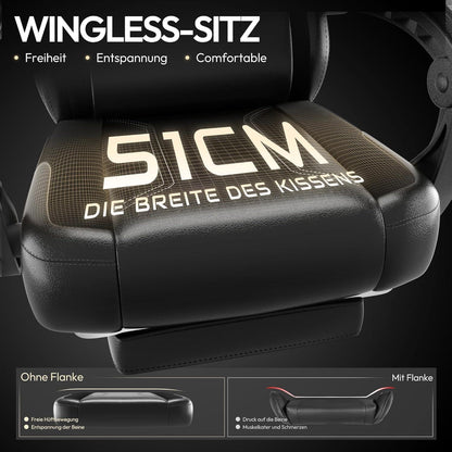 Dowinx Gaming Stuhl Racing Gamer Stuhl Ergonomisch Leder 150KG Green