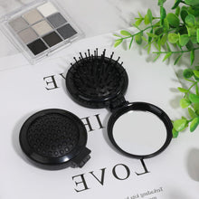 Faltbare Mini Haarbürsten mit Spiegel 2er Set für Damen und