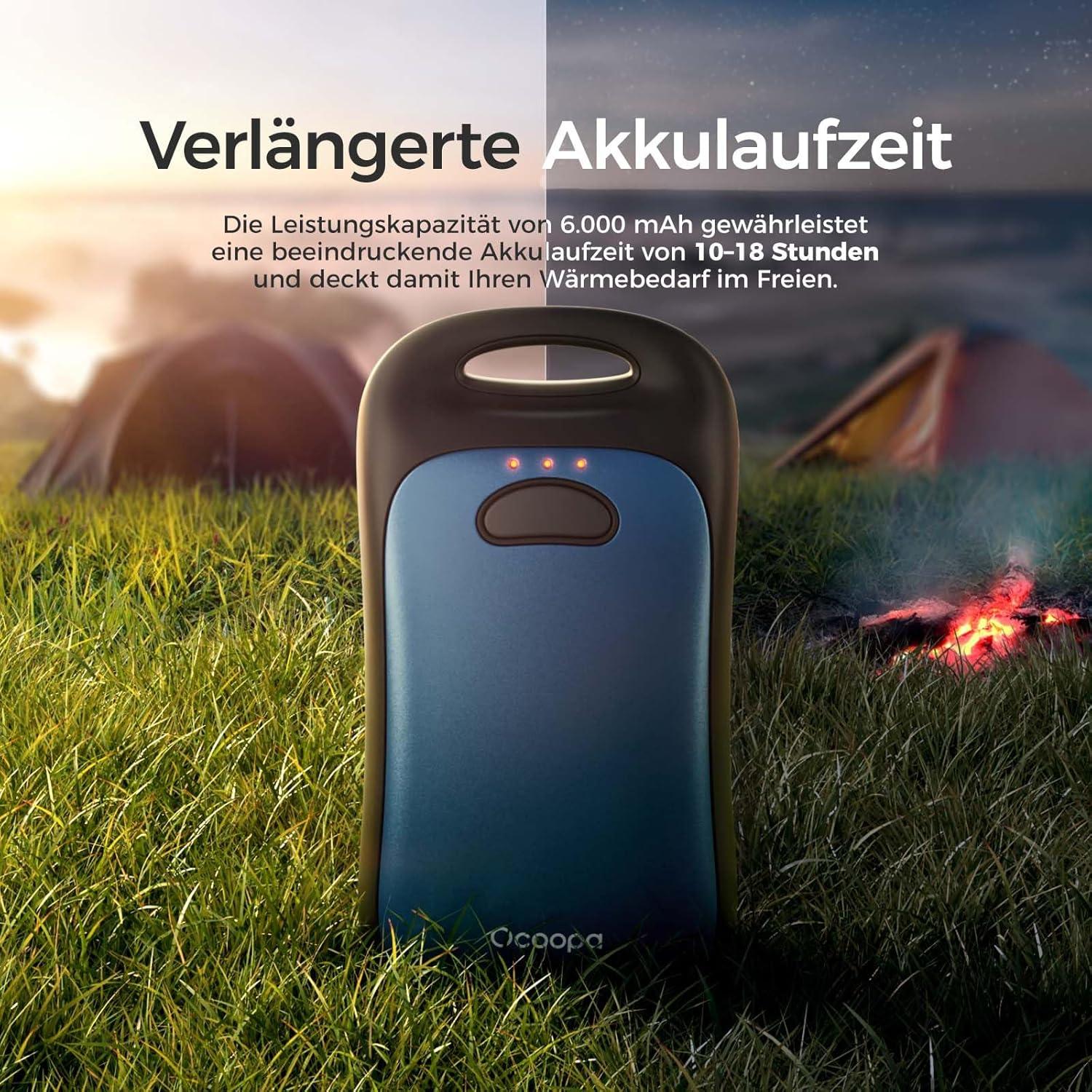 Wiederaufladbare Handwärmer 2er-Pack IP45 wasserfest Urban Marineblau