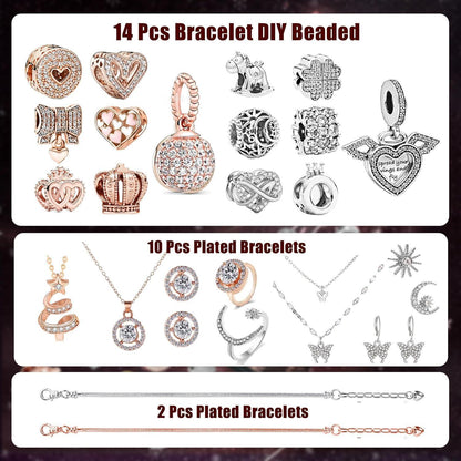 Adventskalender Mädchen Schmuck 2024 - DIY Charm Armband Kit