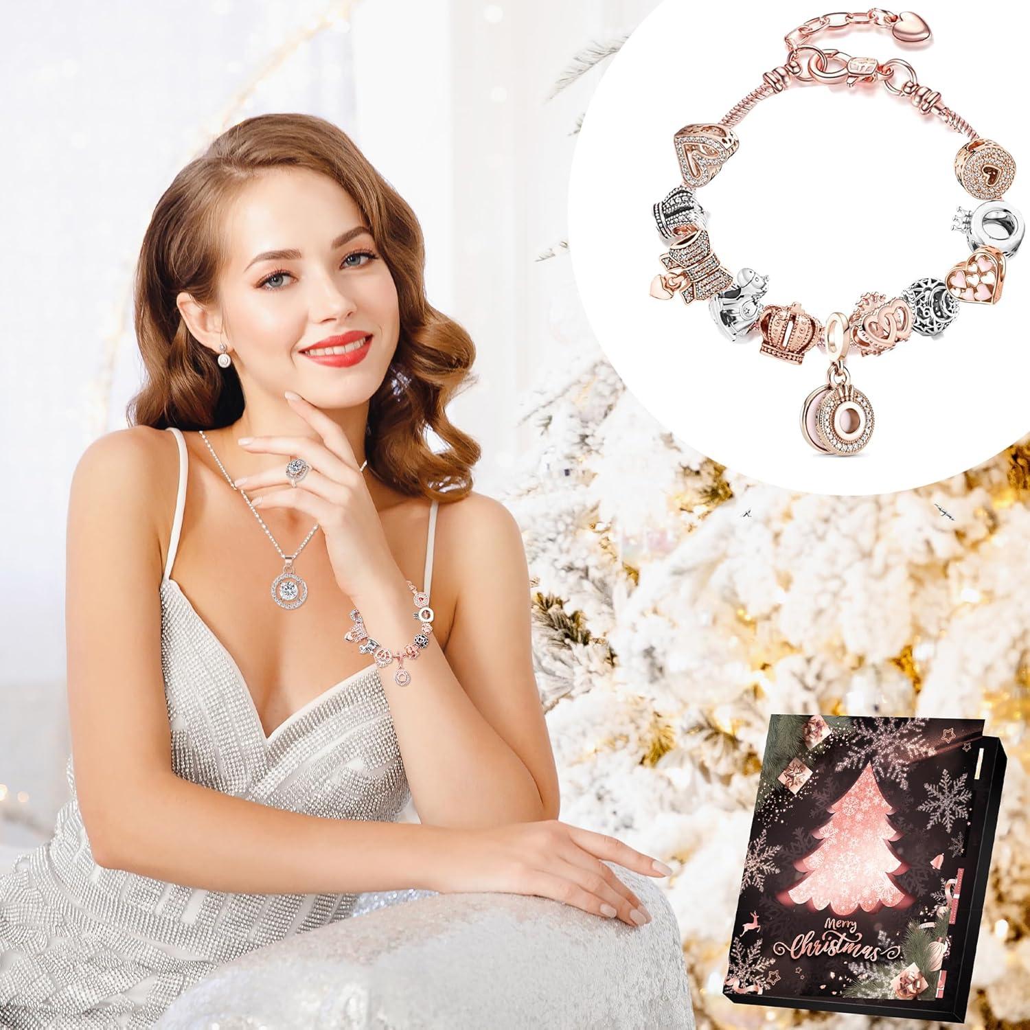 Adventskalender Mädchen Schmuck 2024 Weihnachtskalender 24 Füllung Kit