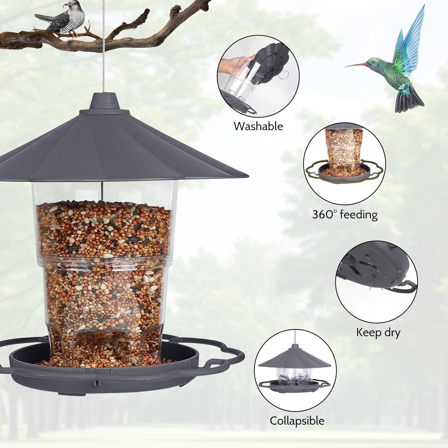 Klappbares Vogelhaus mit Ständer für Meisen und Wildvögel