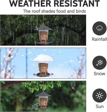 Klappbares Vogelfutterhaus mit Ständer für Meisen und
