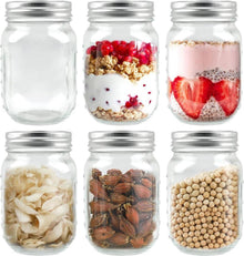 6er Set Mason Jars 500ml mit Schraubdeckel - Einmachgläser & Overnight