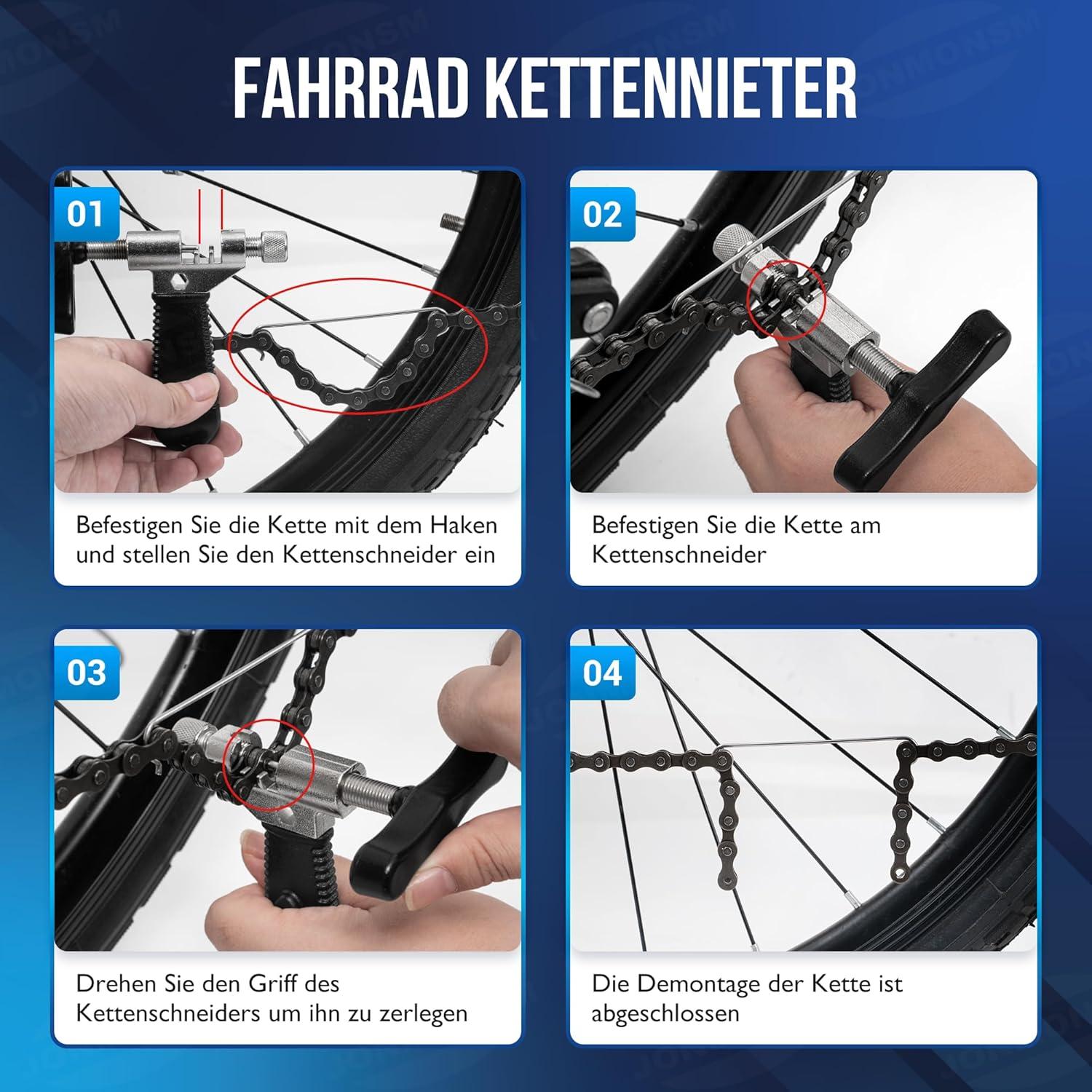 Fahrrad Kettennieter Reparatur Set Kettenzange 4 Paar Nieten Werkzeug