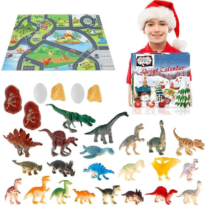 Adventskalender 2024 Dinosaurier Spielzeug Geschenk für