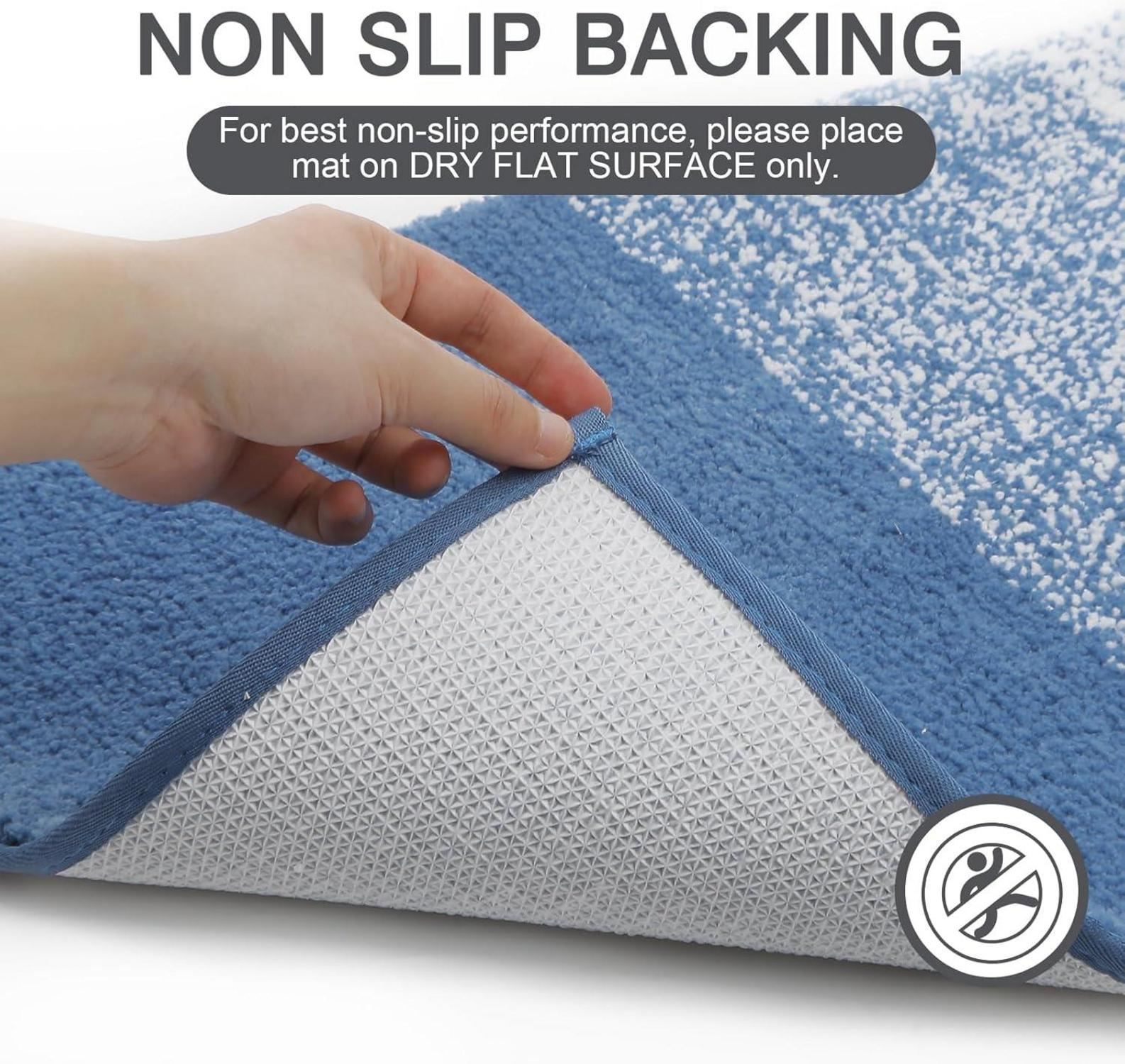 Enyhom Groß Rund Badematte Blau 120 cm Weich Rutschfest Maschinenwaschbar