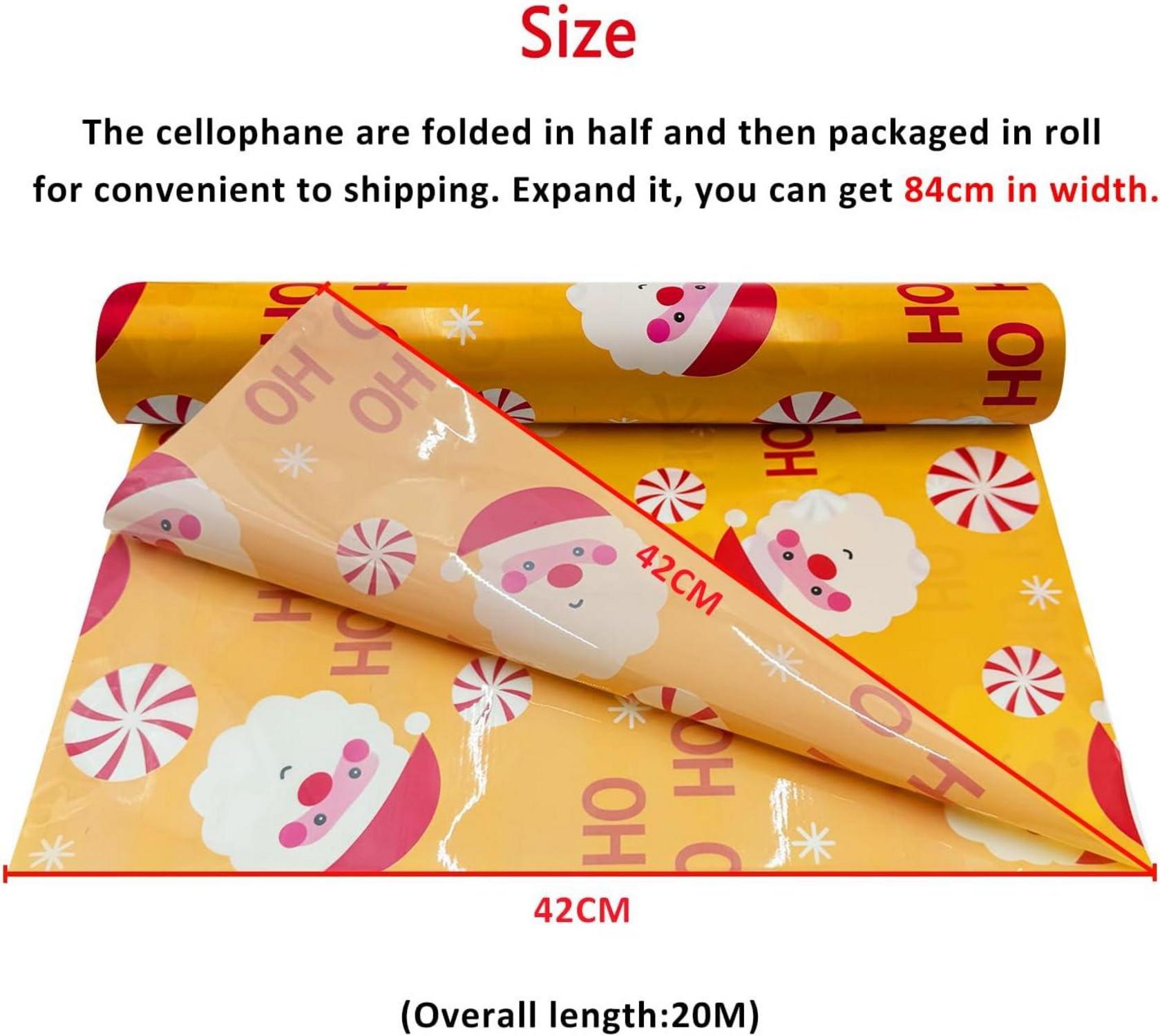 20m Zellophan Verpackungsrolle transparent Geschenkkörbe