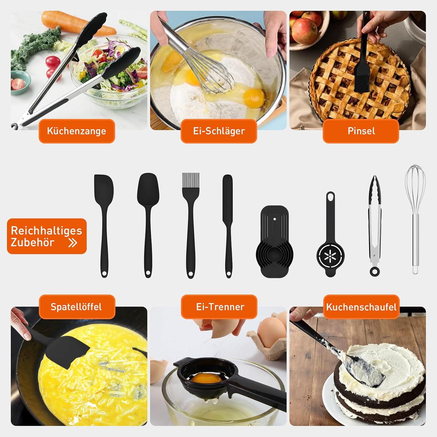 Edelstahl Salatschüssel Set 6-teilig Rührschüssel mit Deckel 4.7L 3.8L 2.8L 1.9L