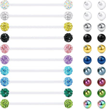 Klarer Bioflex Zungenpiercing Kunststoff 12-38mm 14g