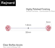 Zungenpiercing Kunststoff Klar Bioflex 12-38mm Rajnard