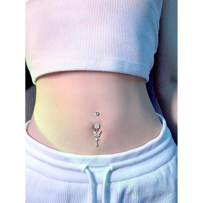 Bauchnabelpiercing Schmetterling Chirurgenstahl Silber 12mm