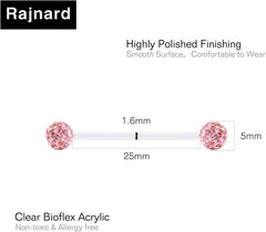 Klarer Bioflex Zungensteg Kunststoff 12-38mm Piercing