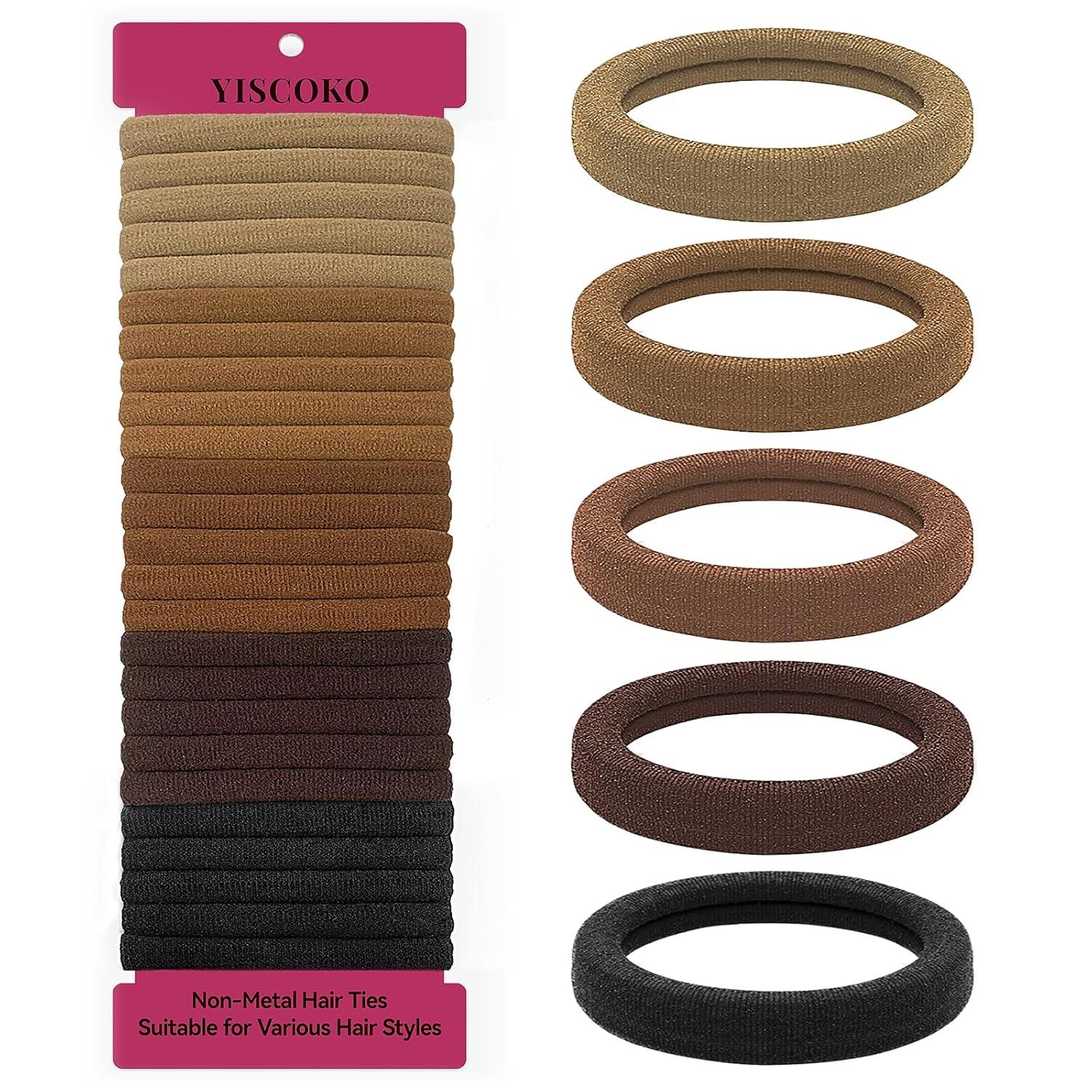 Haargummi Set 50 Stück Schwarz Hair Ties Scrunchies 5 Farben