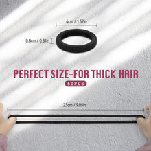 Haargummi 50 Stück Schwarz Hair Ties für Damen Herren Kinder