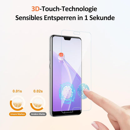 Panzerglas Huawei P20 Pro Schutzfolie 2 Displayschutz + 1 Hülle 9H Ultra-klar Anti-Blasen Anti-Fingerabdruck