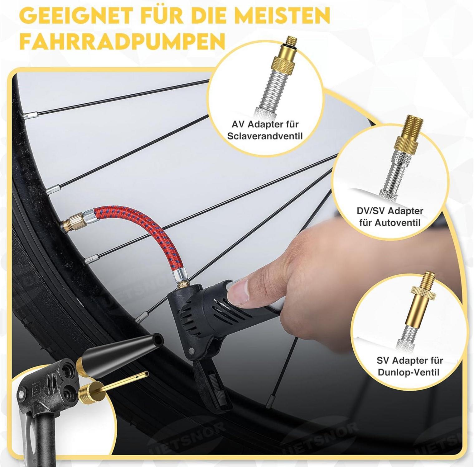 Fahrradventil Adapter Set, Französisches Ventil, Autoventil, Luftpumpe