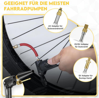Fahrradventil Adapter Set, Französisches Ventil, Autoventil, Luftpumpe