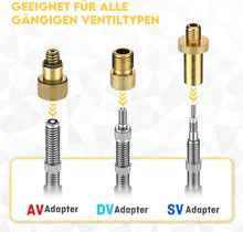 Fahrradventil Adapter Set mit Sortierbox - 10 Stück