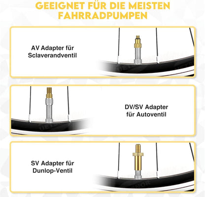 Fahrradventil Adapter Set mit Sortierbox, Ventiladapter Fahrrad