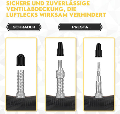 Fahrradventil Adapter Set mit Sortierbox, Ventiladapter für