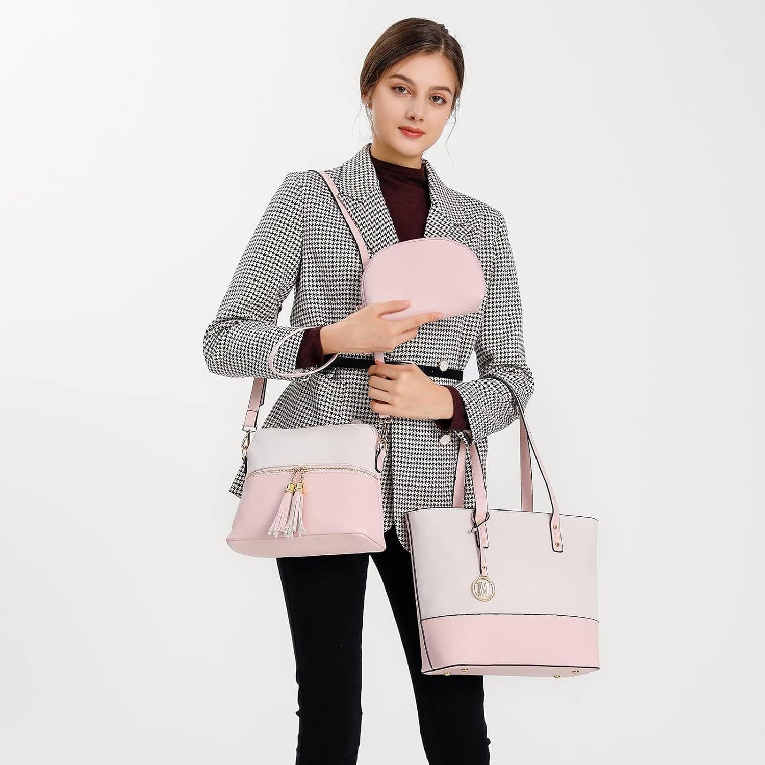 Miss Lulu 3-teiliges Damen Handtaschen Set Henkeltasche mit
