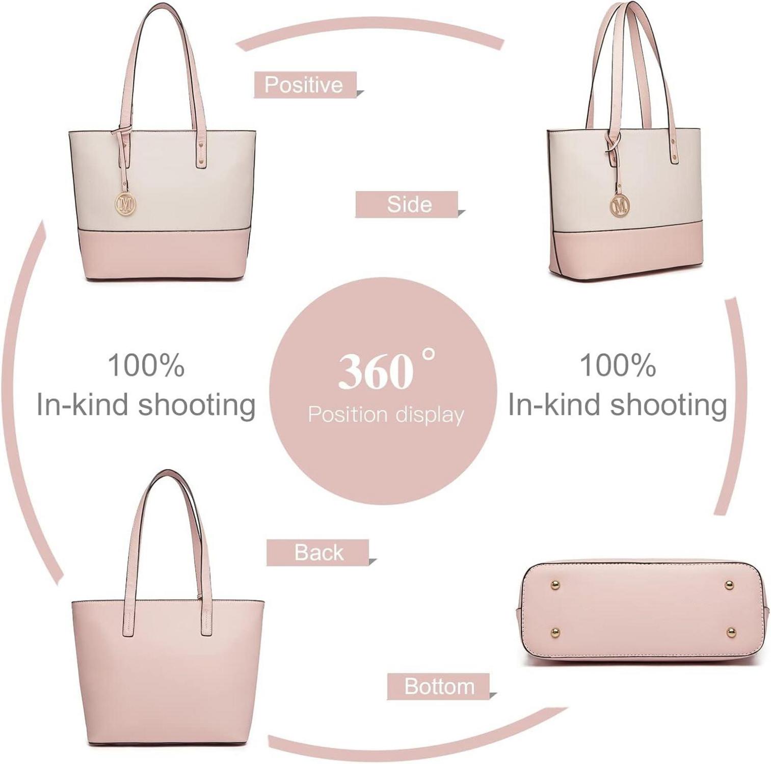 Damen Handtasche Henkeltasche 3 Stück Sets große Shopper Tote Bag