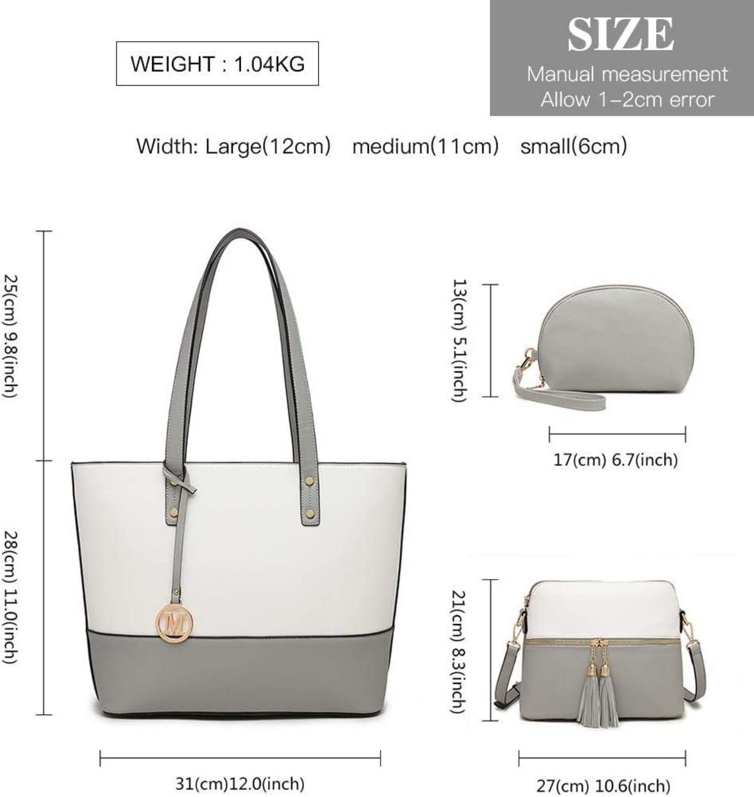 Damen Handtasche Sets Miss Lulu Henkeltasche Schultertasche