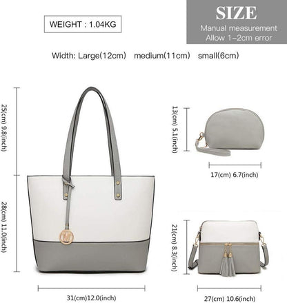 Damen Handtasche Sets Miss Lulu Henkeltasche Schultertasche
