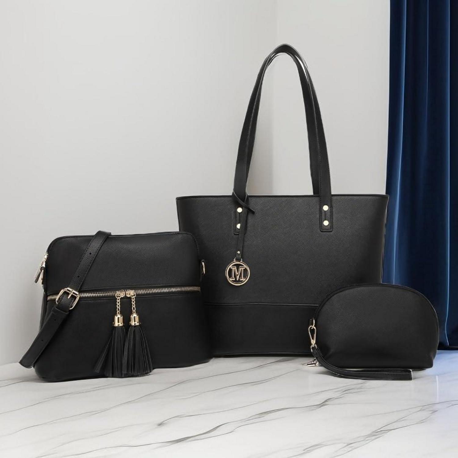 Miss Lulu Damen Handtasche 3 teilig Sets Shopper Tote Bag