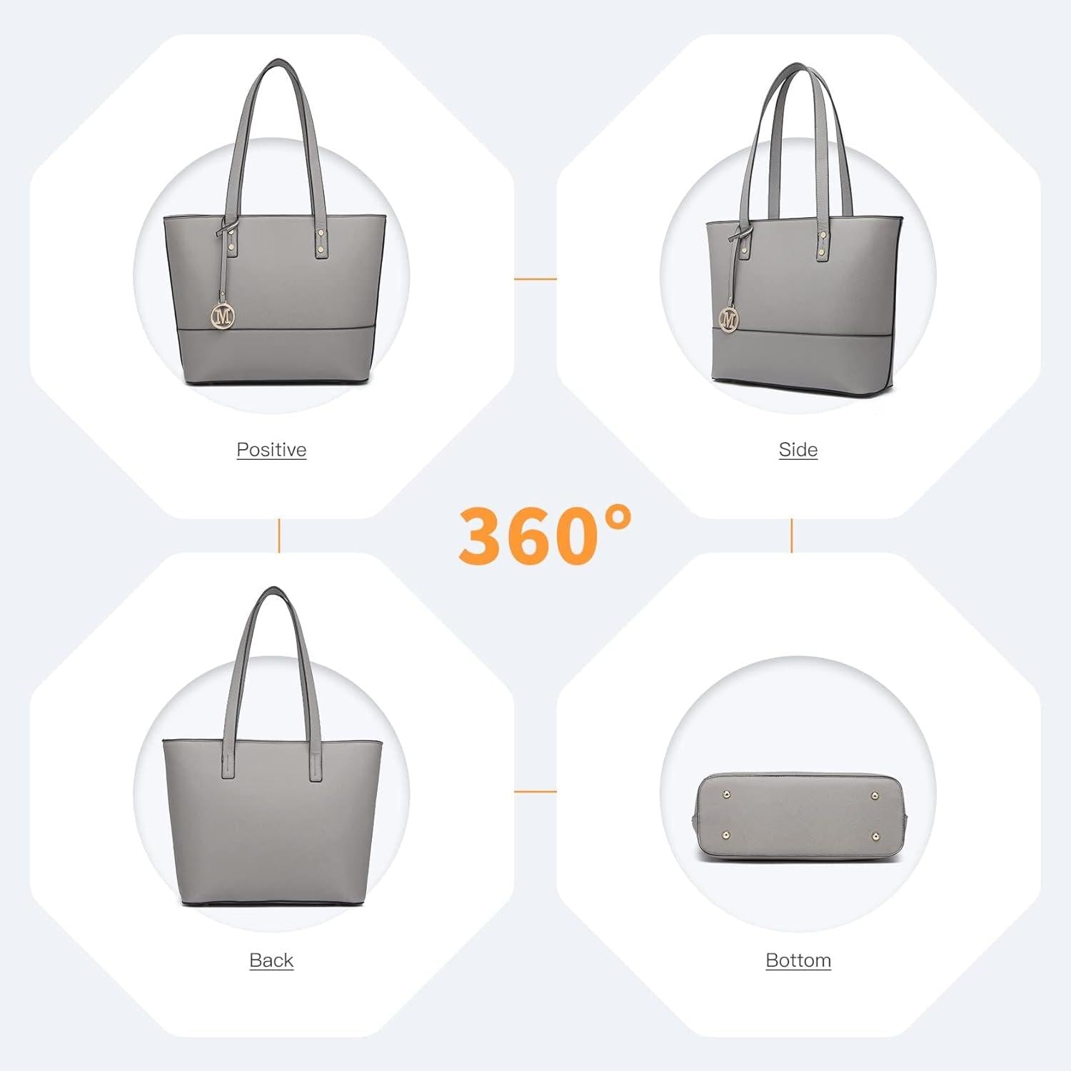 Miss Lulu Damen Handtasche 3 Stück Sets groß Shopper Tote Umhängetasche Quaste Geldbörse