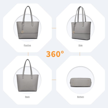 Miss Lulu Damen Handtasche 3 Stück Sets groß Shopper Tote Umhängetasche Quaste Geldbörse
