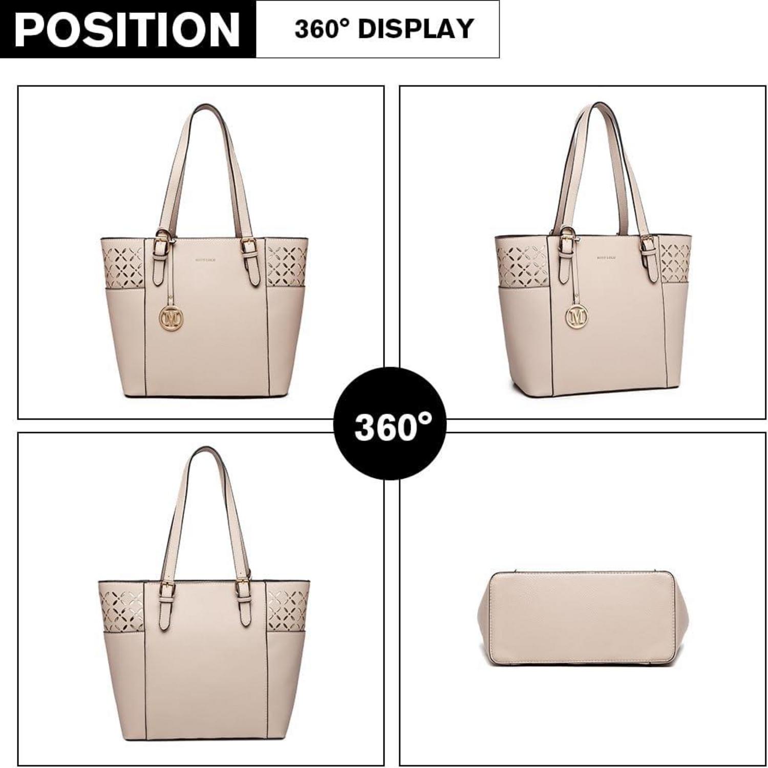 Miss Lulu Damen Handtasche Groß Schultertasche PU-Leder Shopper