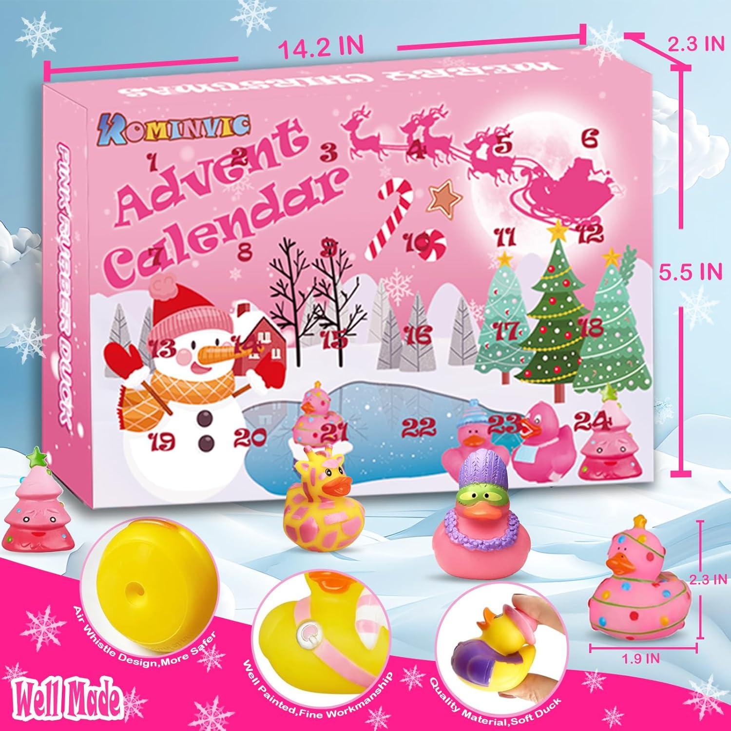 Adventskalender mit 24 Gummienten für Kinder und